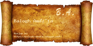 Balogh Amáta névjegykártya