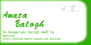 amata balogh business card